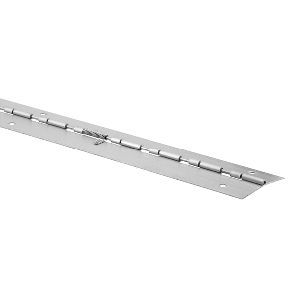 Piano Hinge, 3 in. x 54 in., Stainless Steel, LH/In-RH/Out, Spring-Loaded (Single Pack)